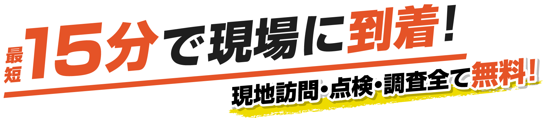 最短15分で現場に到着！現地訪問・点検・調査全て無料！